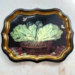 Ian Logan London 1993 Toleware Lettuce Painting Tray